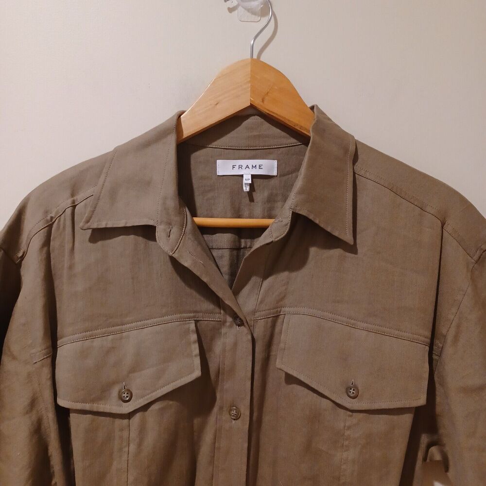 Frame Denim Khaki Button-Up Romper - image 6